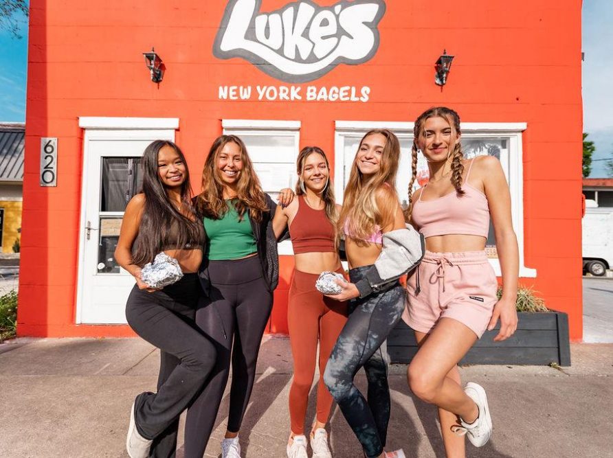 Students at Luke's Bagels