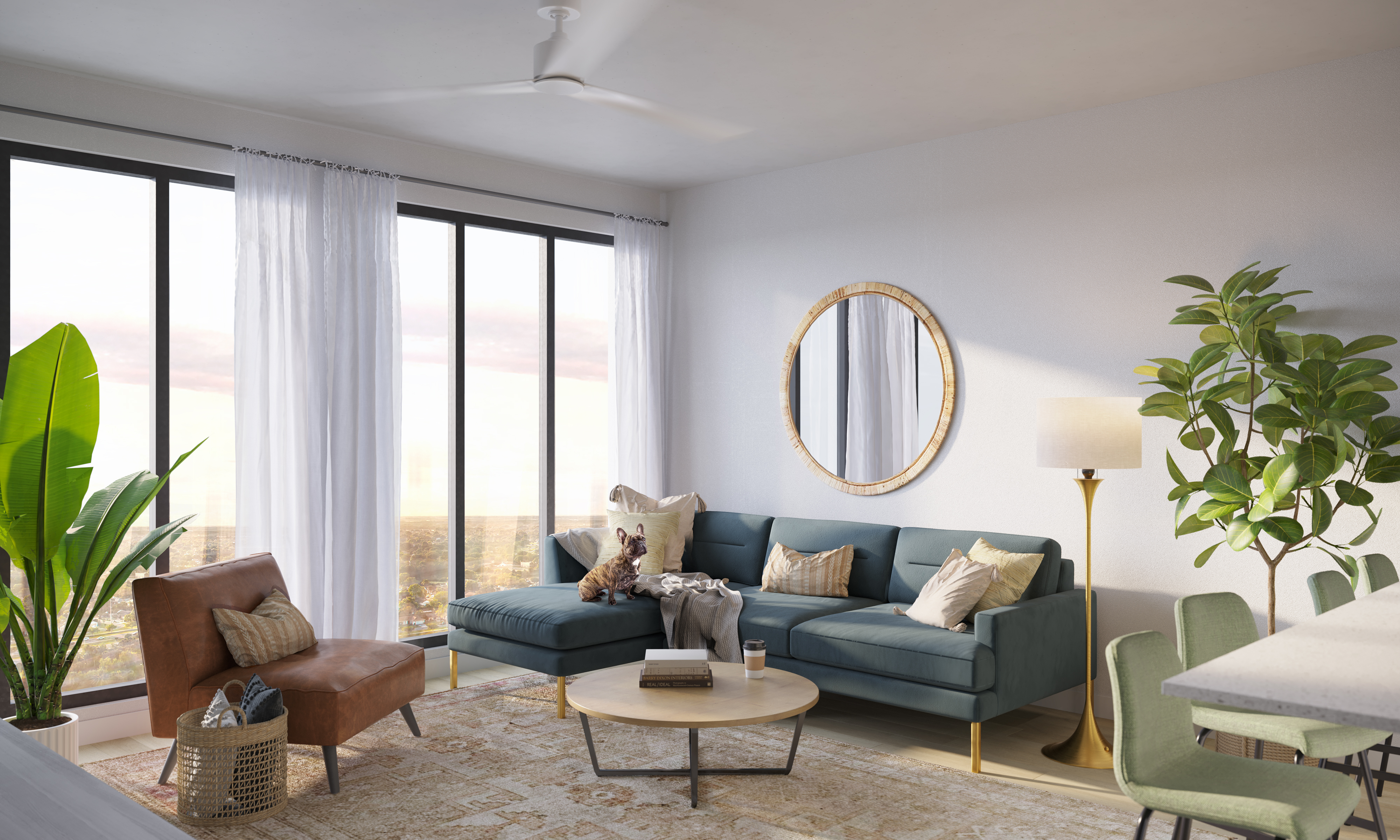Representative rendering of living rooms at Sweetwater.