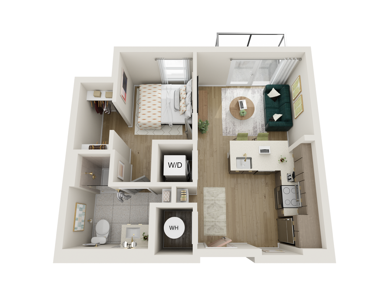 The Pearl, a 1x1 floor plan at Sweetwater
