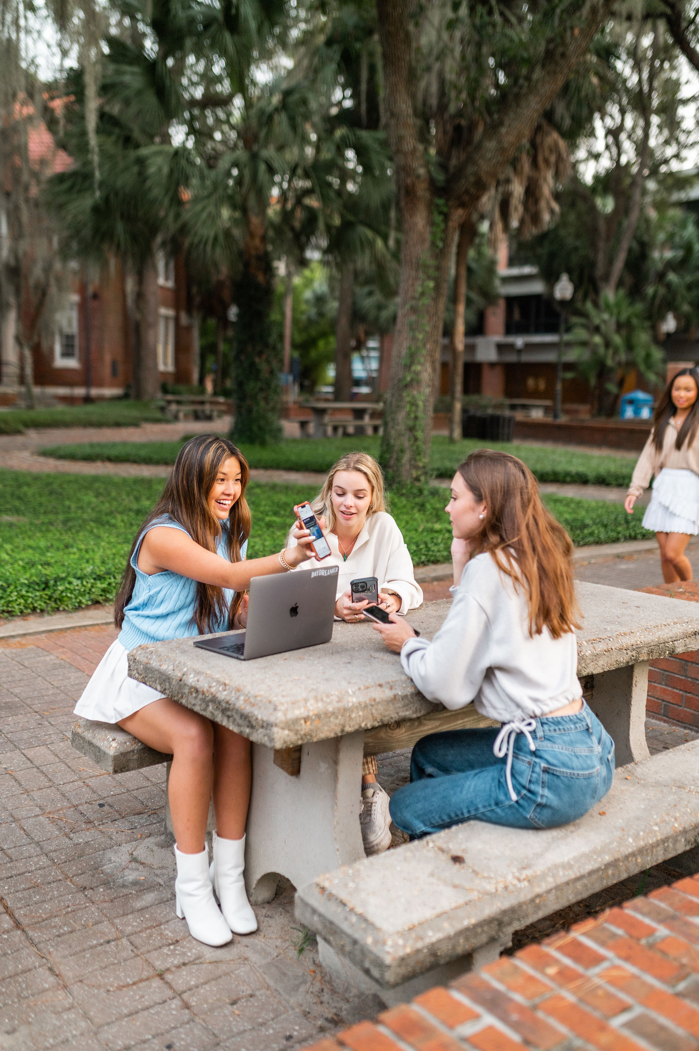 friends outside on campus at UF